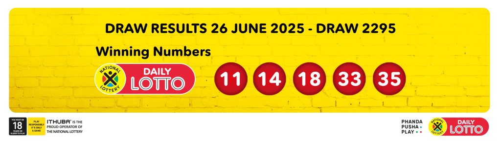 Ithuba Daily Lotto Results for Thursday, 26/06/2025