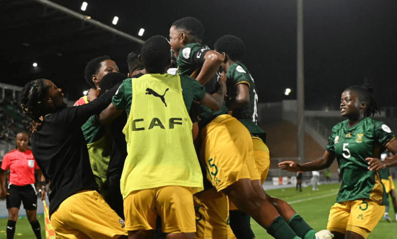 Banyana Banyana celebrate their 4-0 win over Mali in WAFCON 2025