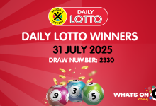 Congratulations to the Daily Lotto Winners for 31/07/2025