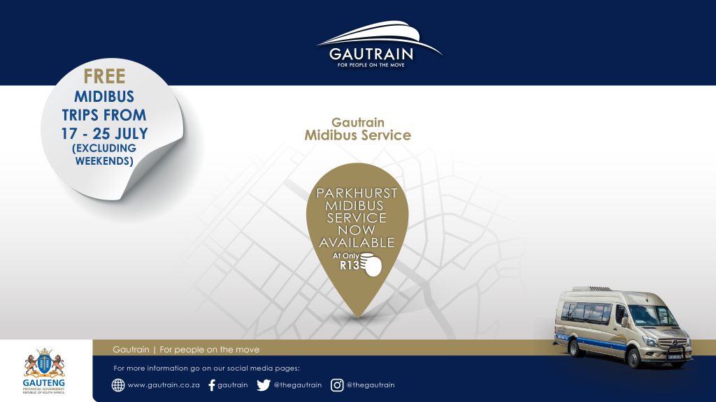 Parkhurst Gautrain MidiBus Route - Rosebank Station